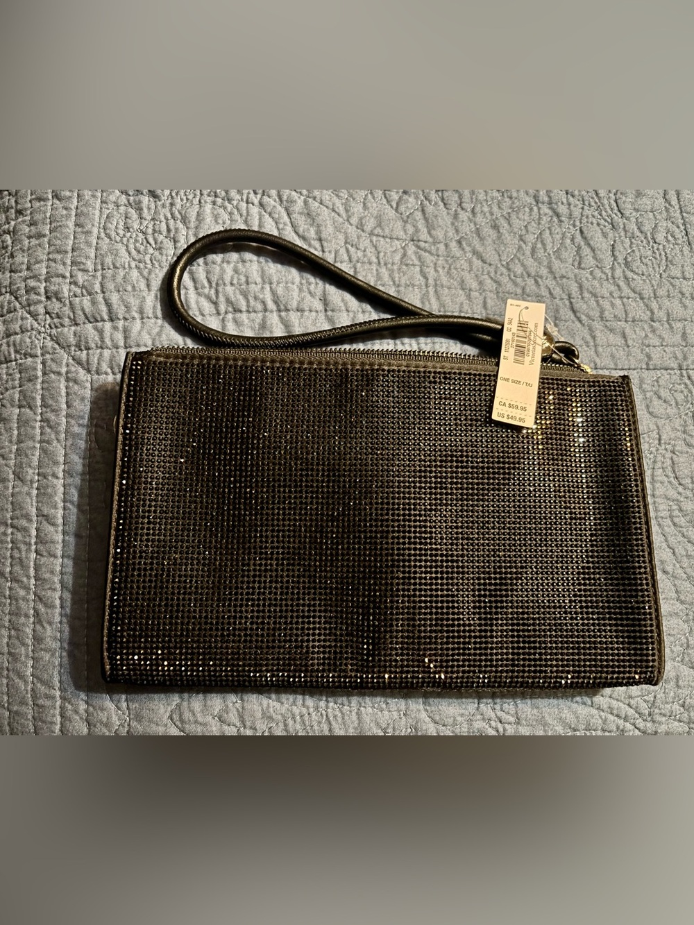 Victoria's Secret Black Diamanté Shine Wristlet Pouch